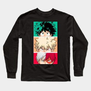 Boku no hero academia + Retro Style Long Sleeve T-Shirt